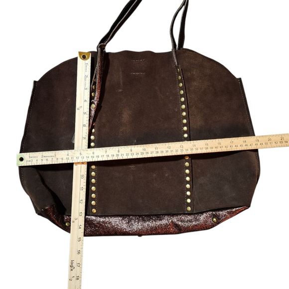 Marlon Brown Suede Tote Bag Made In Italy - Picture 10 of 10